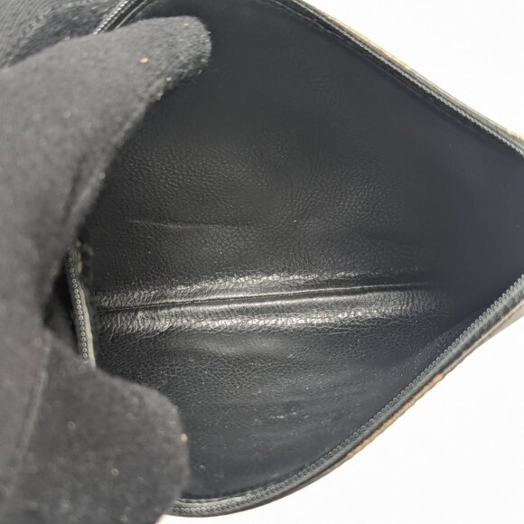 FENDI Pequin Stripe Zipper Pouch Clutch - Picture 8 of 10